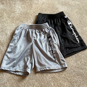 Lot of 2 kids champion mesh shorts, both size small